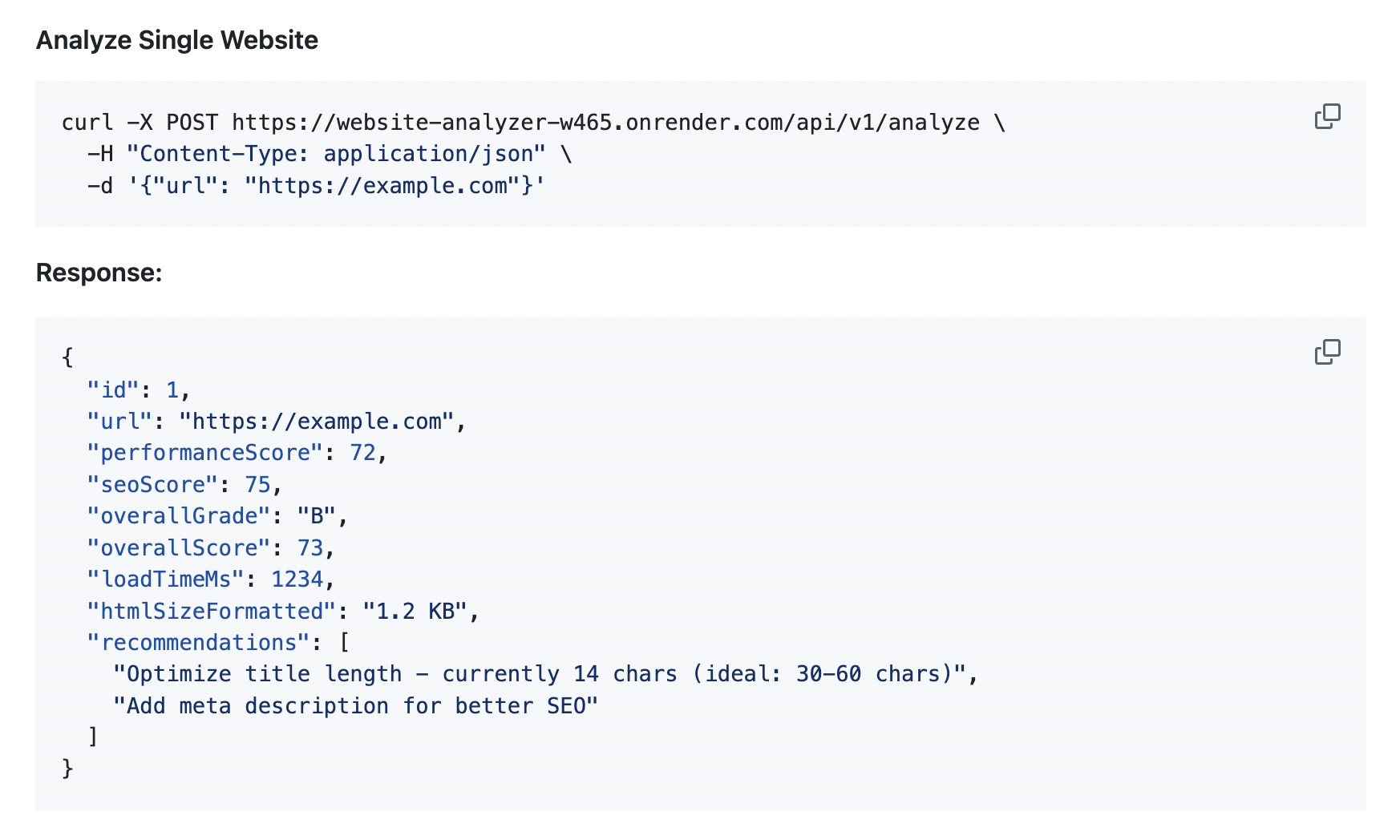 Website Performance Analyzer API